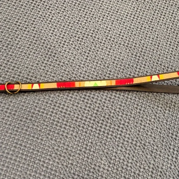 Patterned Multi Colored Wool Polo Style Belt with Geometric Design Measures 47" - Picture 4 of 5